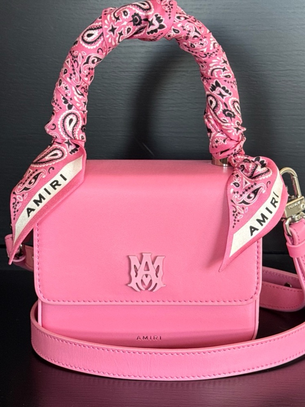 AMIRI Pink Mini Top-Handle Leather Bag